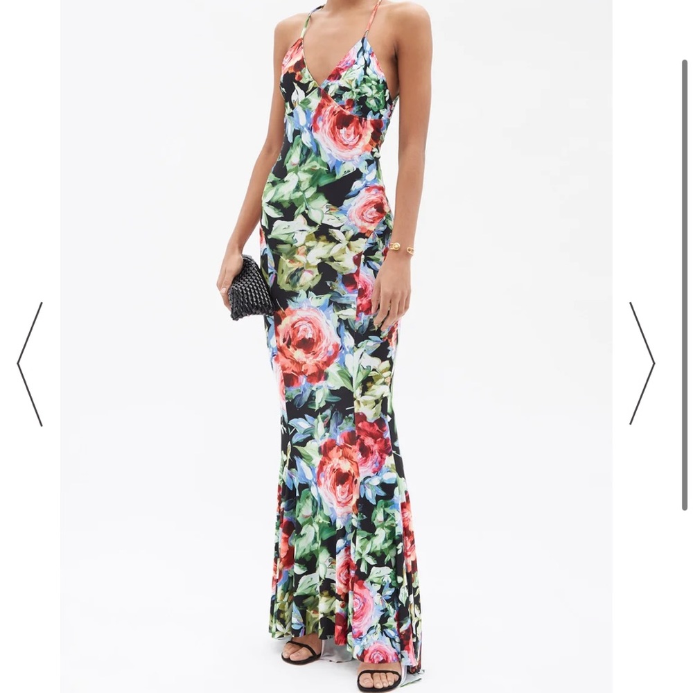 Norma Kamali Floral Fishtail Gown